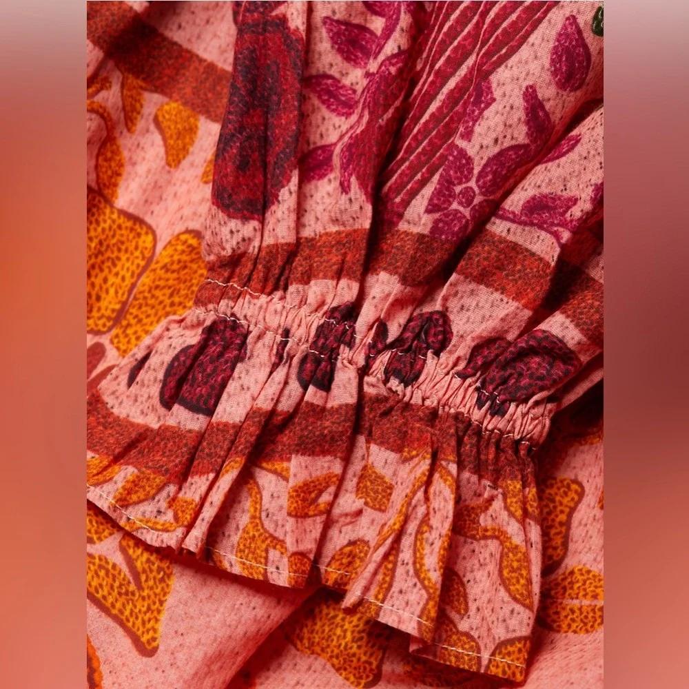 NWT Farm Rio Ainika Print Tiered Macaws Maxi Dress S - Picture 7 of 11